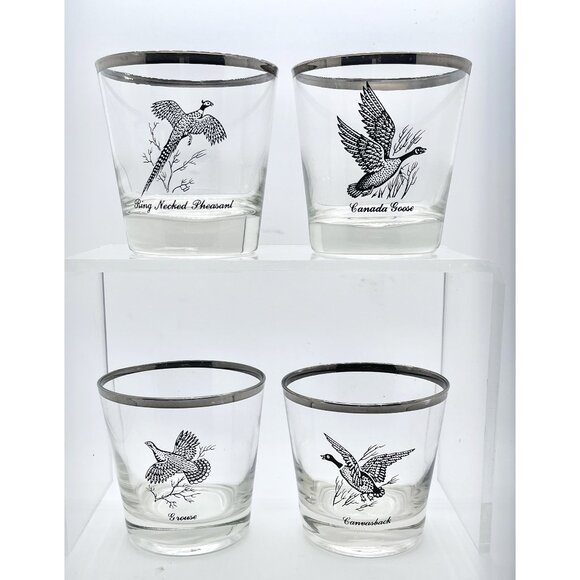Set of 4 Whiskey/Rocks Glasses Federal Glass Sportsman Pattern - Picture 1 of 5